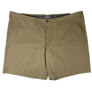 Sonoma Flexwear Shorts Men 52 Big & Tall Flat Front Hits above the Knee Beige